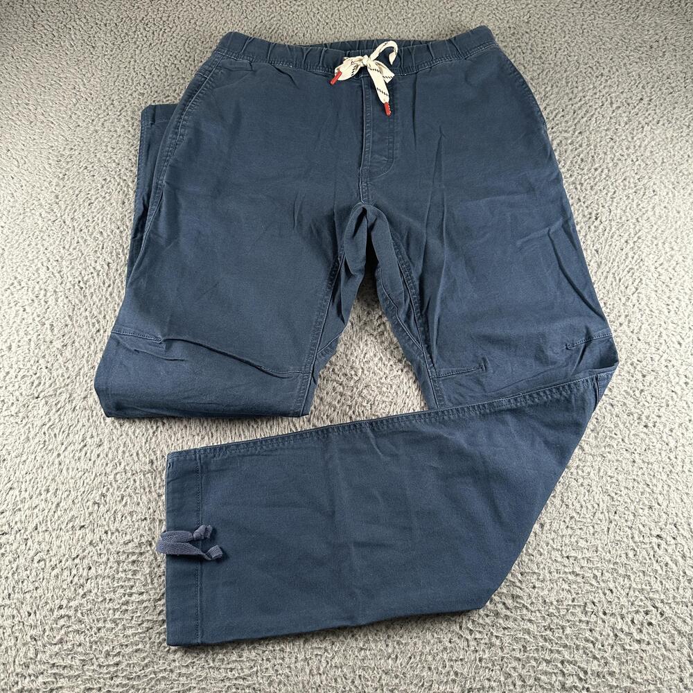 Topo Designs Pants Mens M Blue Canvas Chino Elastic Drawstring Outdoors Hiking